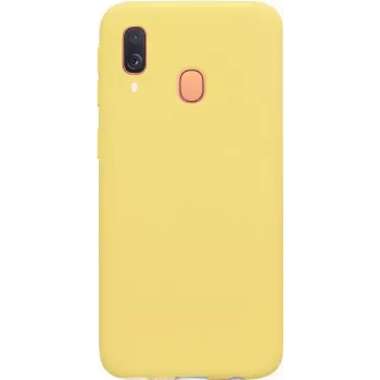 Evelatus Samsung Galaxy A40 Nano Silicone -kotelo Soft Touch TPU keltainen