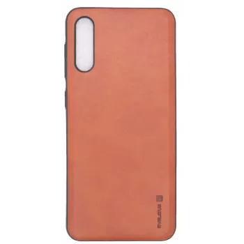 Evelatus Samsung Galaxy A50 Kuton Brown lompakkokotelo jalustalla