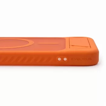 Evelatus Samsung Galaxy A57 kumipintainen MagSafe-kuori ja jalusta oranssi