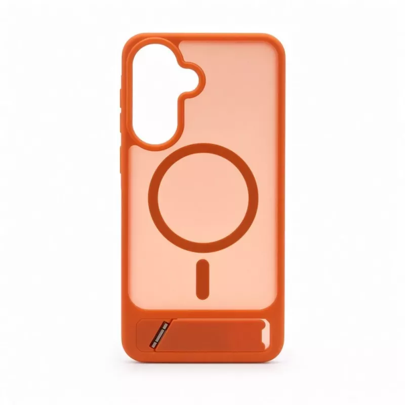 Evelatus Samsung Galaxy A57 kumipintainen MagSafe-kuori ja jalusta oranssi