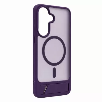 Evelatus Samsung Galaxy A57 kumipintainen MagSafe-kuori ja jalusta lila