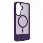 Evelatus Samsung Galaxy A57 kumipintainen MagSafe-kuori ja jalusta lila