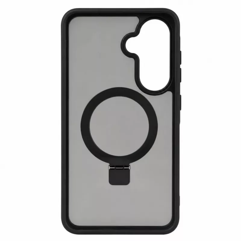 Evelatus Samsung Galaxy A57 Shield -kotelo MagSafe-tuella ja jalustalla, mattarengas musta