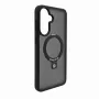 Evelatus Samsung Galaxy A57 Shield -kotelo MagSafe-tuella ja jalustalla, mattarengas musta