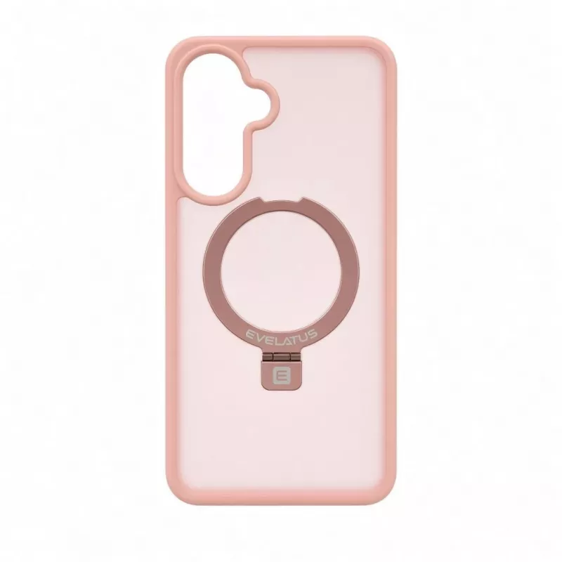 Evelatus Samsung Galaxy A57 Shield -kuori MagSafella ja jalustalla mattarengas vaaleanpunainen