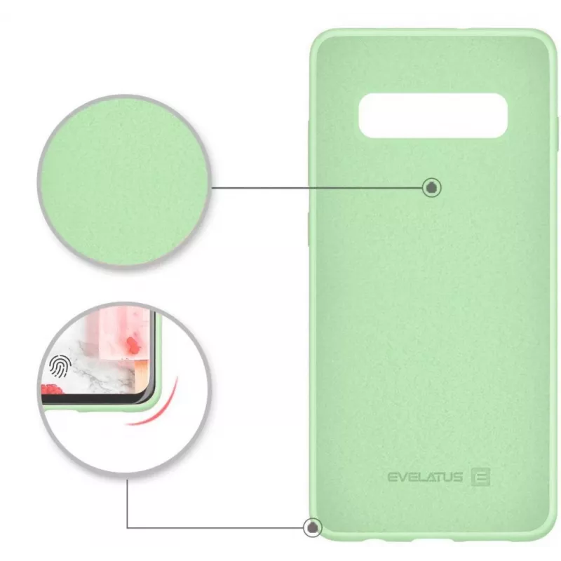 Evelatus Samsung Galaxy S10 nano-silikoonikotelo Soft Touch TPU minttu