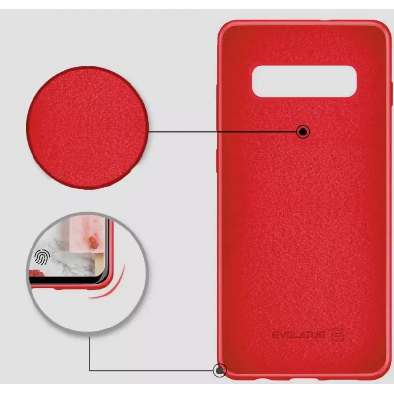 Evelatus Samsung Galaxy S10 Nano silikonikotelo Soft Touch TPU punainen