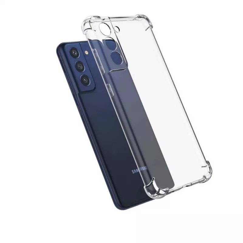 Evelatus Samsung Galaxy S21 FE Military iskunkestävä silikonikotelo TPU läpinäkyvä