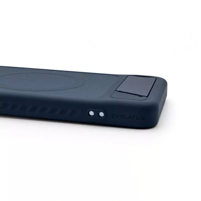 Evelatus Samsung Galaxy S26 kumipintainen MagSafe-kuori ja jalusta navy blue