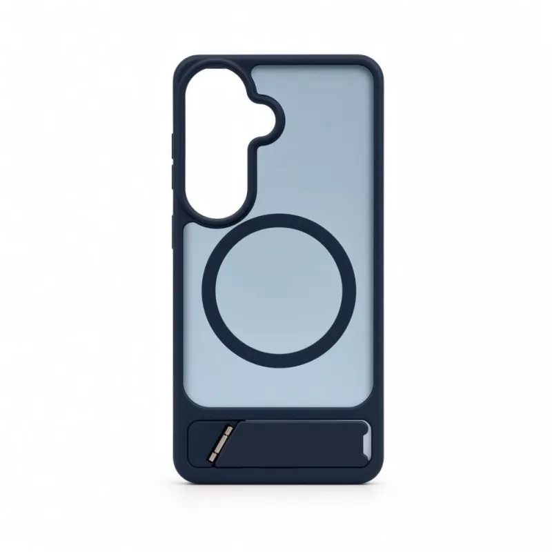 Evelatus Samsung Galaxy S26 kumipintainen MagSafe-kuori ja jalusta navy blue