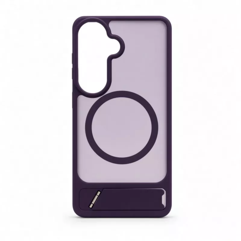Evelatus Samsung Galaxy S26 kumipintainen MagSafe-kuori ja teline lila