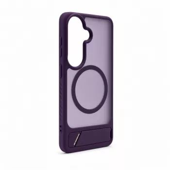 Evelatus Samsung Galaxy S26 kumipintainen MagSafe-kuori ja teline lila