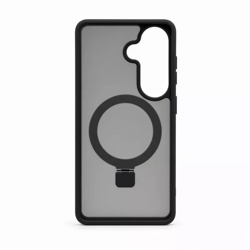 Evelatus Samsung Galaxy S26 Shield -kotelo MagSafe-tuella ja jalustalla, mattarengas, musta