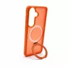 Evelatus Samsung Galaxy S26 Shield -kotelo MagSafe-tuella ja jalustalla, mattarengas oranssi