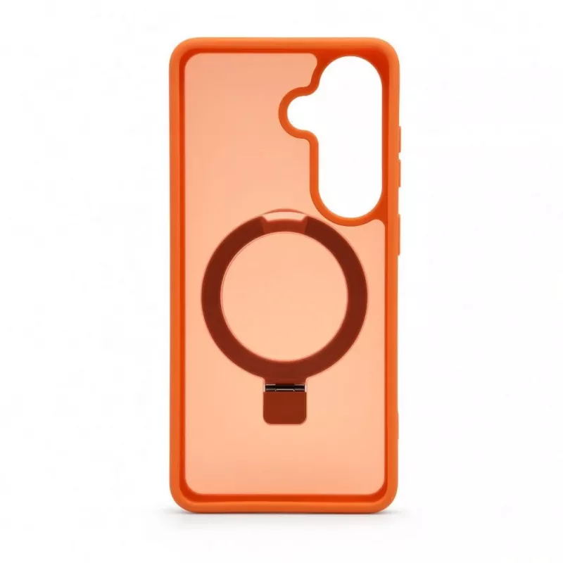 Evelatus Samsung Galaxy S26 Shield -kotelo MagSafe-tuella ja jalustalla, mattarengas oranssi