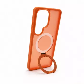Evelatus Samsung Galaxy S26 Ultra Shield -kuori MagSafella ja jalustalla mattarengas oranssi