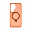 Evelatus Samsung Galaxy S26 Ultra Shield -kuori MagSafella ja jalustalla mattarengas oranssi