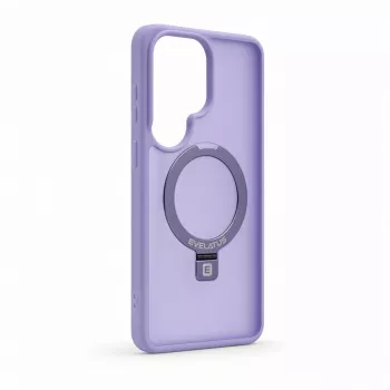 Evelatus Samsung Galaxy S26 Ultra suojakotelo MagSafe-tuella ja jalustalla, mattarengas, laventeli violetti