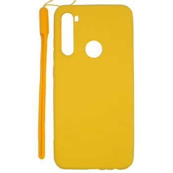 Evelatus Soft Touch silikonikotelo käsilenkillä Xiaomi Redmi Note 8 / Redmi Note 8 2021 - keltainen