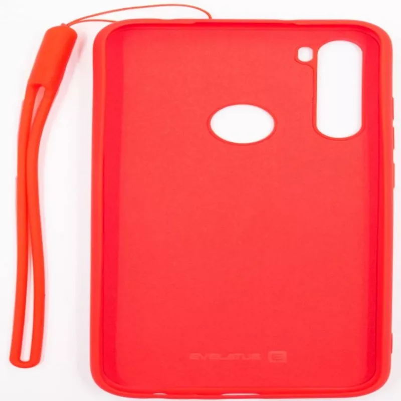 Evelatus Soft Touch silikonikuori nauhalla Xiaomi Redmi Note 8 / Redmi Note 8 2021 - punainen