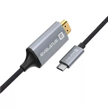 Evelatus TPC04 yleiskäyttöinen datakaapeli HDMI - Type-C, musta