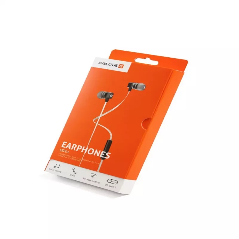 Evelatus yleismallinen handsfree-kuulokemikrofoni EEP01 mikrofonilla yleismalli 3,5 mm valkoinen