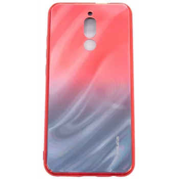 Evelatus Xiaomi Redmi 8 Water Ripple Gradient Color Anti-Explosion karkaistu lasi kotelo liukuväri punainen-musta