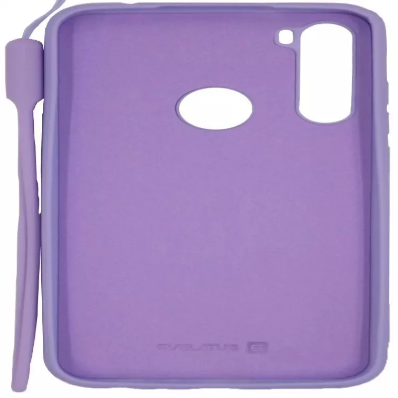 Evelatus Xiaomi Redmi Note 8 / Redmi Note 8 2021 Soft Touch silikonikotelo hihnalla violetti