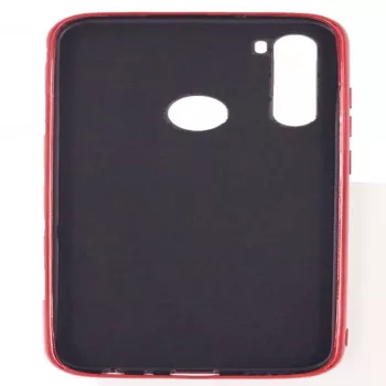 Evelatus Xiaomi Redmi Note 8 / Redmi Note 8 2021 Water Ripple täysvärinen galvanointi tempered glass -kotelo punainen
