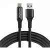 everActive CBB-1CBL USB-A - USB-C punottu kaapeli LCD-tehonäytöllä, 1 m, 3A, musta