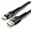 everActive CBB-1CBR USB-A - USB-C RGB-LED punottu kaapeli 1m 3A musta