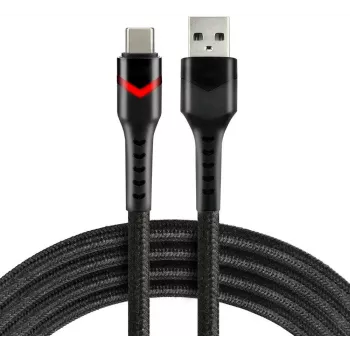 everActive CBB-1CBR USB-A - USB-C RGB-LED punottu kaapeli 1m 3A musta