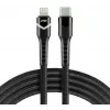 everActive CBB-1CIR USB-C - Lightning RGB LED -kaapeli 1m 27W PD musta