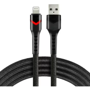everActive CBB-1IBR USB-A - Lightning RGB LED punottu kaapeli 1m 2.4A musta
