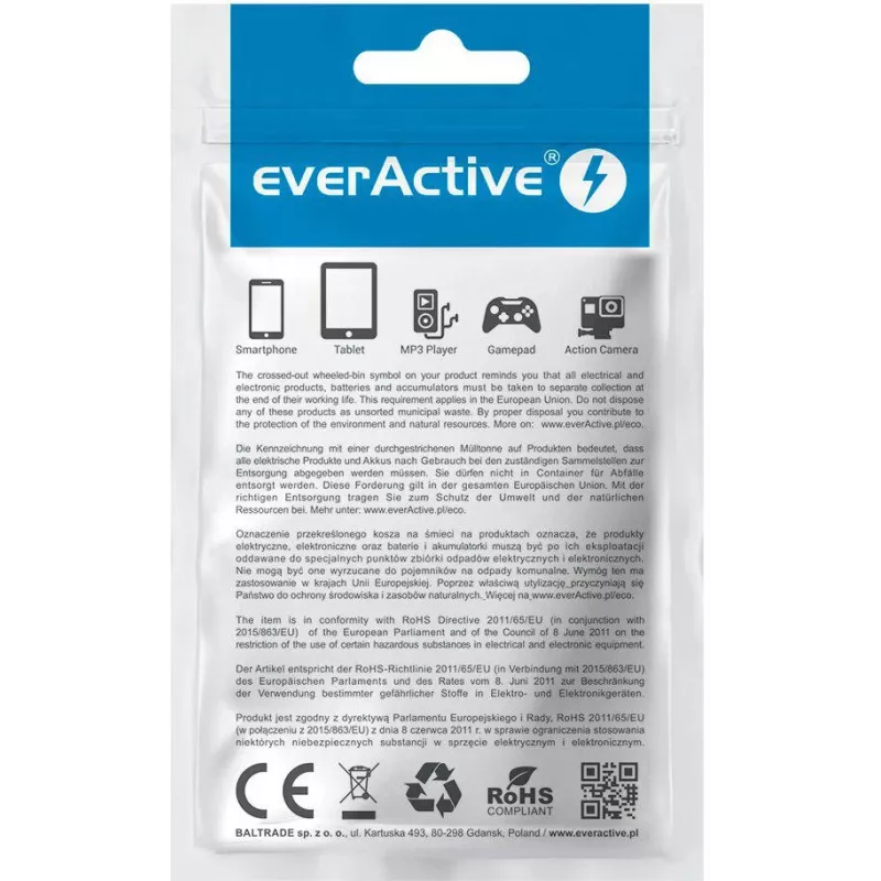 everActive CBB-1PDR USB-C - USB-C RGB LED punottu kaapeli 100cm 3A 60W