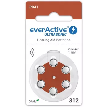 everActive ULTRASONIC 312 / PR41 kuulokeparistot, 6 kpl:n pakkaus