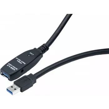 EXERTIS CONNECT aktiivinen USB 3.0 jatkokaapeli toistimella, USB Type-A uros - USB Type-A naaras, 5,0 m, musta (149254)
