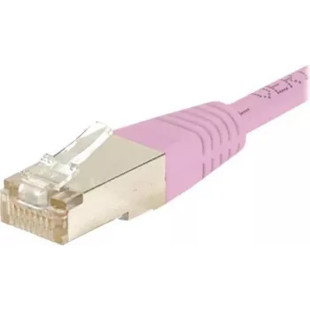 EXERTIS CONNECT CAT.6 S/FTP PiMF -verkkokaapeli, vaaleanpunainen, 1,0 m, Slim Snagless Boot, LSZH 854480