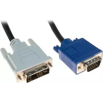 Exertis Connect DVI-A uros VGA uros -adapterikaapeli, Single Link, 10 m, musta, peukaloruuvit 127731