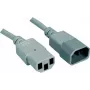 EXERTIS CONNECT IEC C14 - C13 virtajatkokaapeli, 1,8 m, harmaa, 10 A/250 V, H05VV-F 0,75 mm² 808140