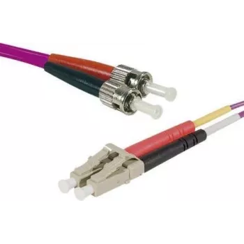 EXERTIS CONNECT OM4 kuitu-patchkaapeli, LC duplex–ST duplex, 50/125µm, erikavioletti, 2 m 392792