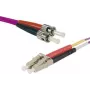 EXERTIS CONNECT OM4 kuitu-patchkaapeli, LC duplex–ST duplex, 50/125µm, erikavioletti, 2 m 392792