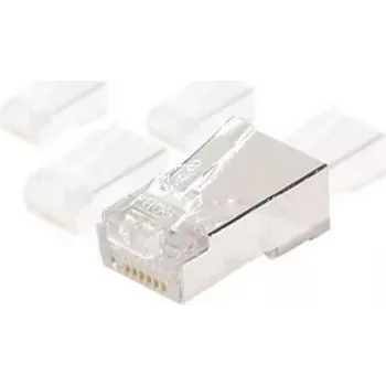 EXERTIS CONNECT suojattu RJ45-modulaariliitin pyöreille kaapeleille, STP, 8P8C, CAT 6, 100 kpl:n pakkaus 920870