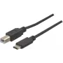 EXERTIS CONNECT USB 2.0 -kaapeli, USB Type-C USB Type-B, musta, 1,0 m 150304