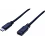 EXERTIS CONNECT USB 3.1 Gen 2 USB-C jatkokaapeli 1m uros-naaras 10Gbps 100W PD 4K video musta 532495