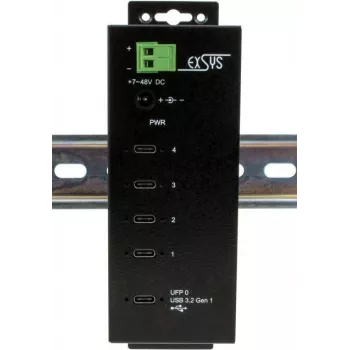 EXSYS EX-1144HMVS USB-C-hubi, USB 3.2 Gen 1, musta