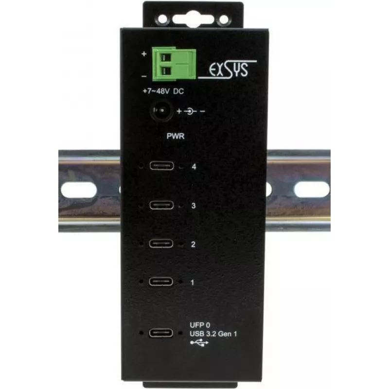 EXSYS EX-1144HMVS USB-C-hubi, USB 3.2 Gen 1, musta