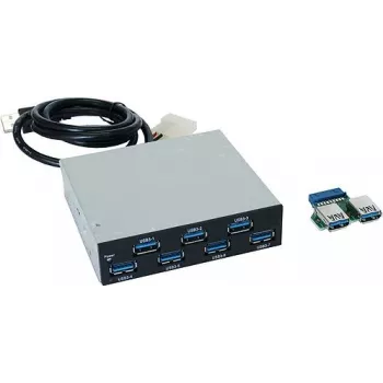 EXSYS EX-1167 7-porttinen USB 3.0 sisäinen keskitin, 3,5 tuuman paikka, VIA VL810 piirisarja