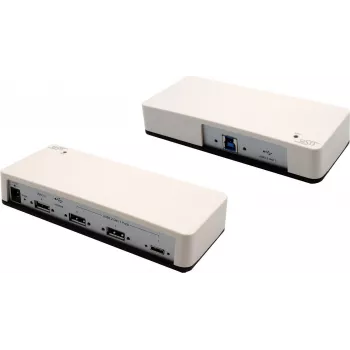 EXSYS EX-1182VIS-2 7-porttinen USB 3.2 Gen 1 -teollisuuskeskitin, metalli, beige