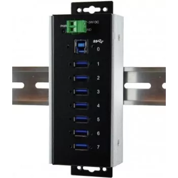 EXSYS EX-1187HMVS-WT 7-porttinen USB 3.2 Gen 1 teollisuus-metallikeskitin